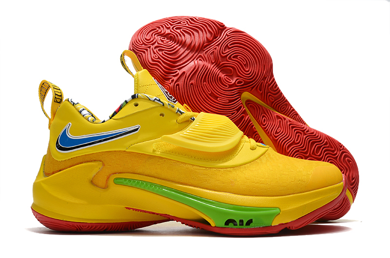 2022 Nike Freak 3 Yellow Green Red Shoes